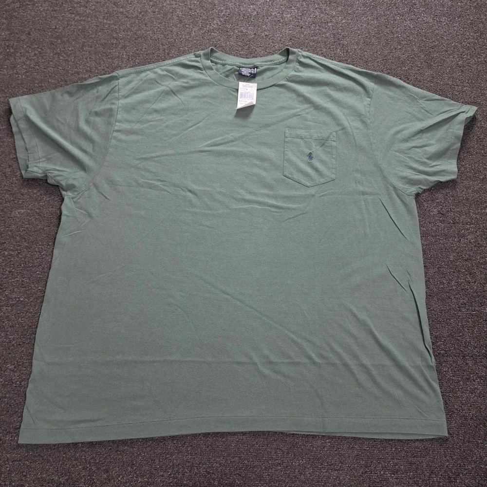 Polo Ralph Lauren Pocket Shirt Mens XXL Green Short Sleeve Cotton Pony Logo NWT